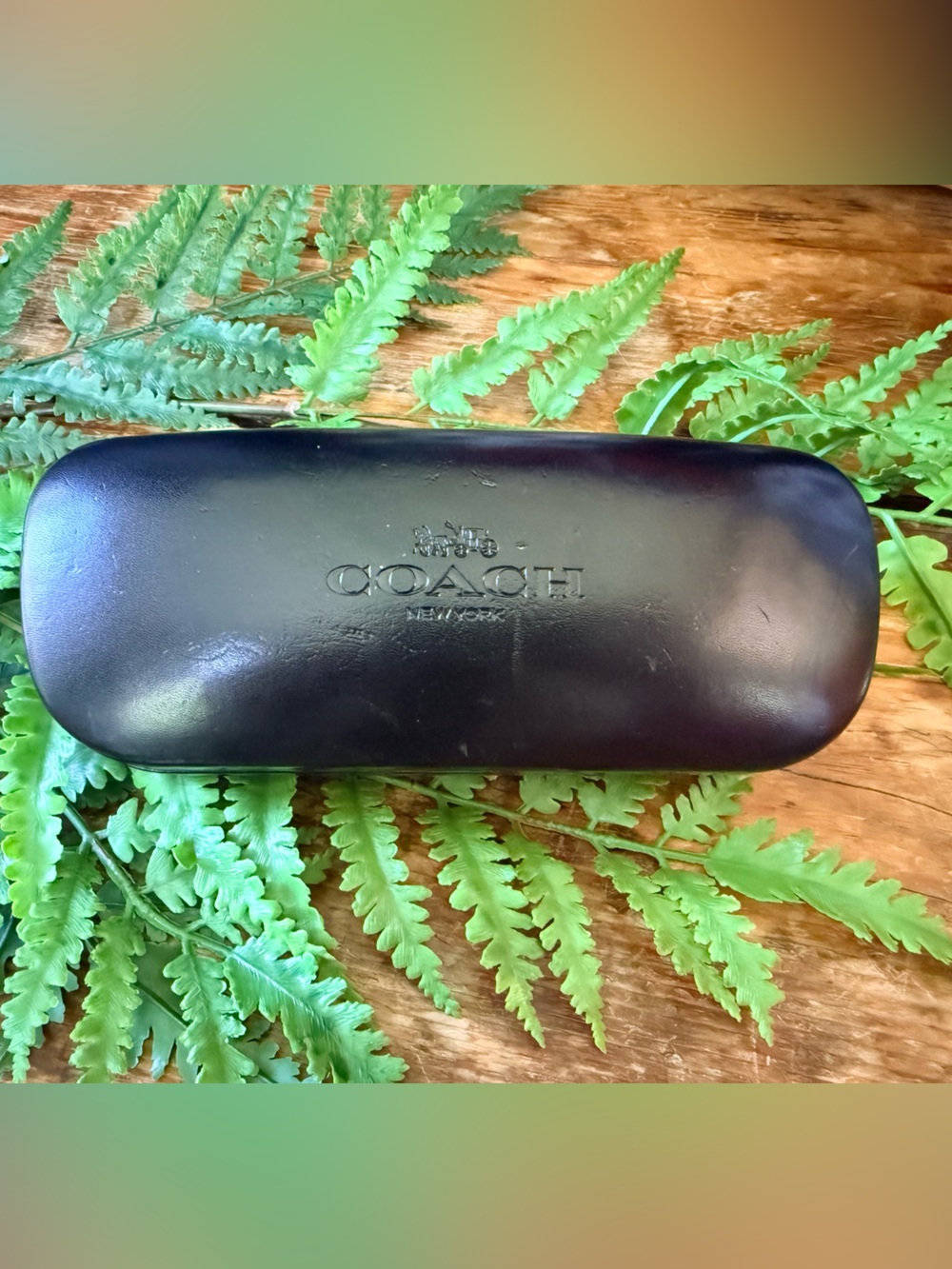 Coach Black Eyeglass Case with Embossed Logo